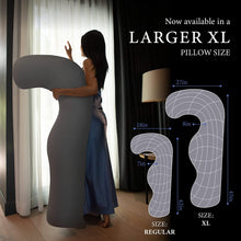 Load image into Gallery viewer, Pharmedoc Pregnancy Pillows XL J-shape Full Body Maternity Pillow - Grey Cooling Cover

