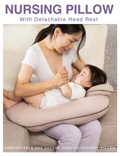 Load image into Gallery viewer, Pharmedoc Nursing Pillow for Breastfeeding - With Headrest &amp; Adjustable Waist Straps - Removable Cover

