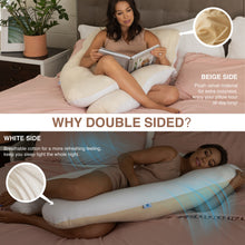 Load image into Gallery viewer, Pharmedoc U-Shape Full Body Pillow – Double Sided Cover with Velvet and Cotton
