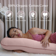 Load image into Gallery viewer, PharMeDoc U Shaped Pregnancy Pillow, Organic Cotton Cover
