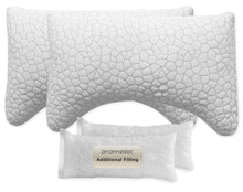Load image into Gallery viewer, Pharmedoc Memory Foam Pillows - Side Sleeper Pillow - Curved Pillow - Arched - Neck Pillow for Pain Relief - Adjustable Shredded Memory Foam
