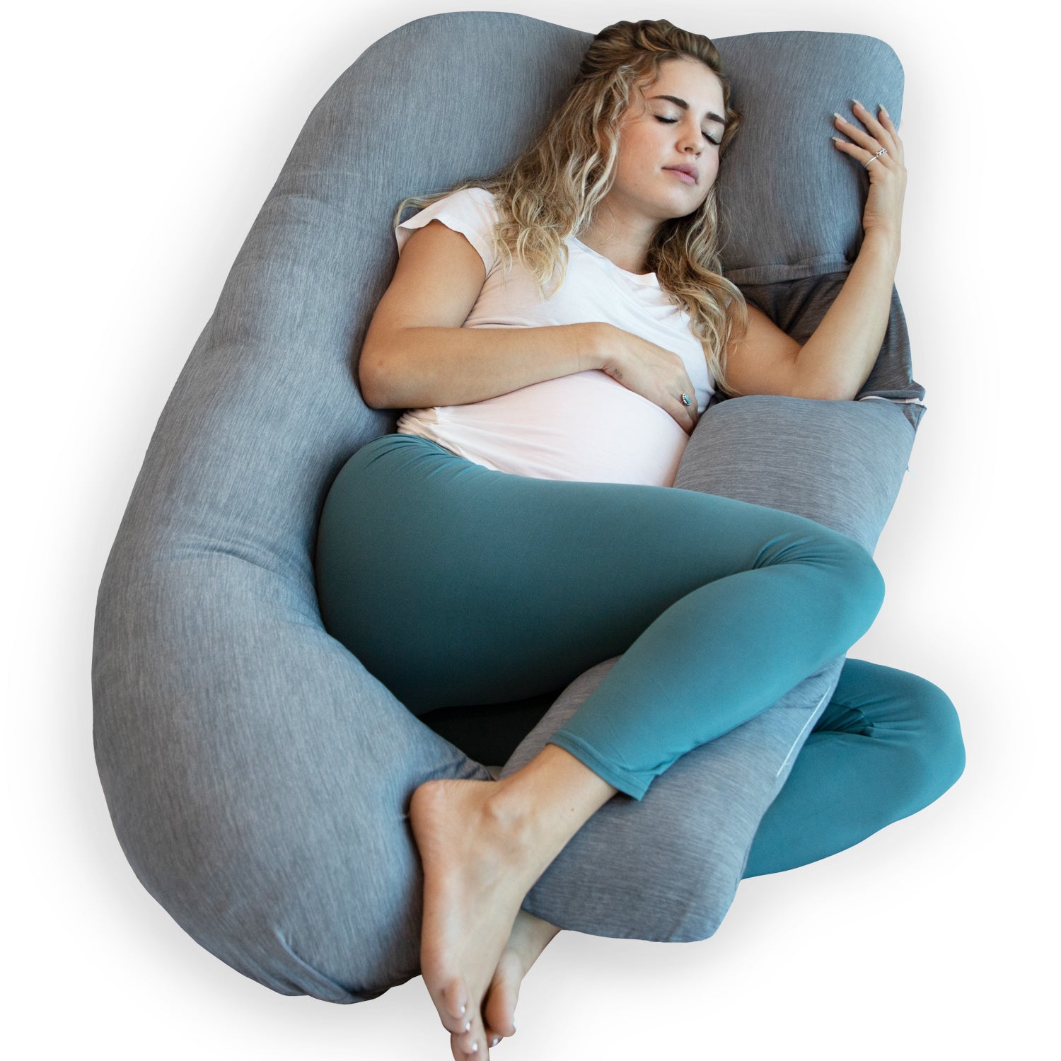 U-Shaped Pregnancy Pillow with Cooling Cover - PharMeDoc